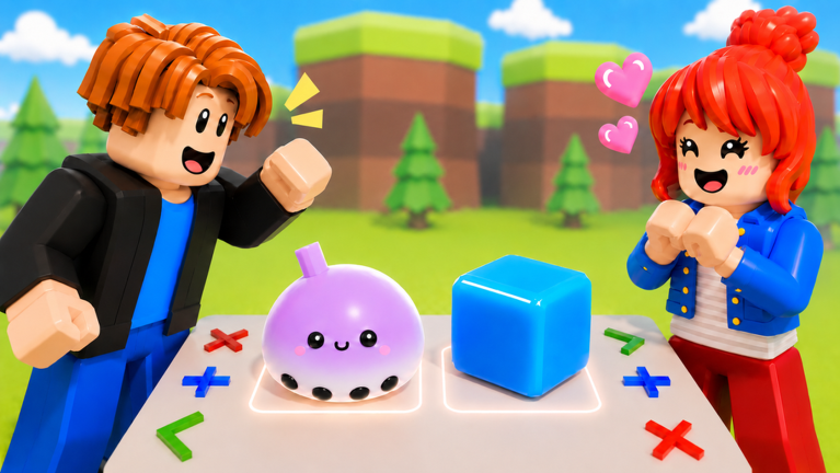Tap Squishies and Trade players comparing squishies across a table